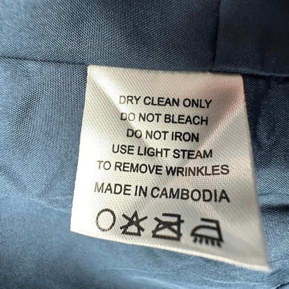 Azazie Aziza Dress Womens A10 Dark Navy A Line V Neck Pleated Chiffon Bridesmaid - Picture 11 of 16